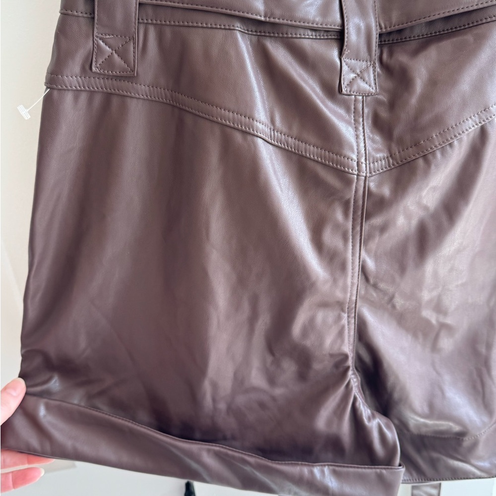 NWT Ci Sono Dark Brown Faux Leather Women Shorts​​ - Picture 7 of 8